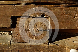 wooden beam. old house.wooden rods