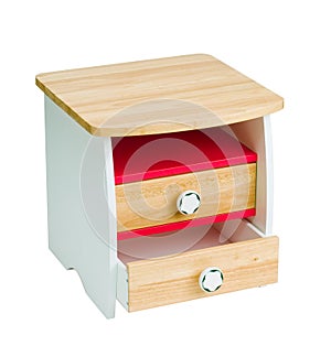 Wooden bedside table for kids