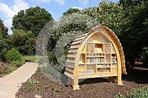 Wooden Beehive Hotel for Bees and Other Insects