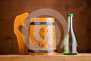 Wooden beer mug