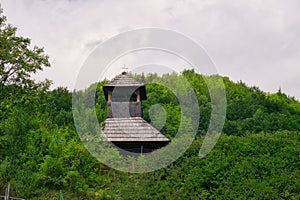 Wooden bell tower in Liptovske Revuce village