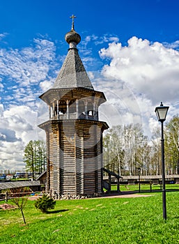 The wooden bellfry.