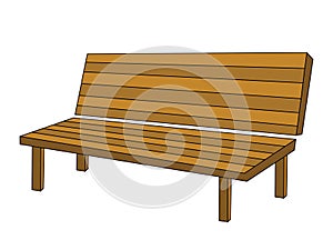 Wooden bench clip art vector illustration