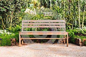 Wooden garden bench