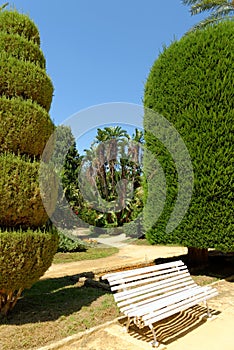 Genoves park situated on seaside of Cadiz, Andalusia, Spain