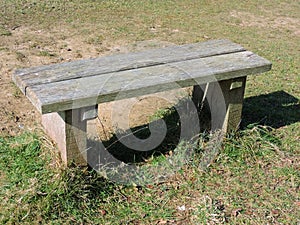 Wooden bench left.