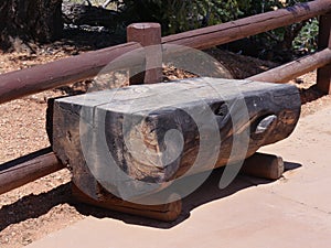 Wooden bench at a park