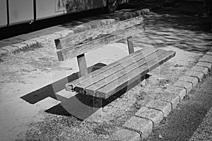 Wooden bench in park