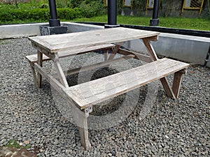 Wooden bench seat on the park