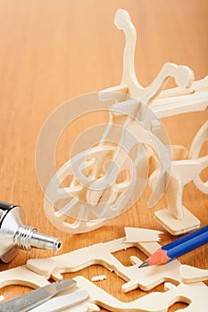 Wooden bicycle toy