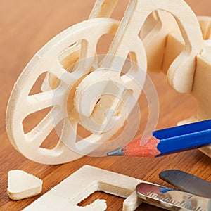 Wooden bicycle toy