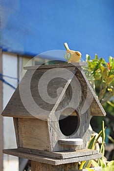 Wooden bird house