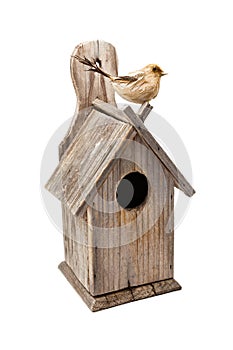 Wooden Bird House Isolated