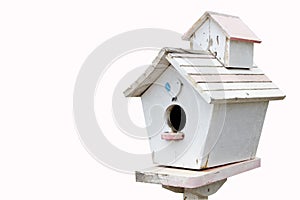 Wooden bird house, postbox