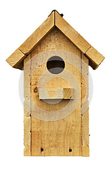 Wooden birdhouse isolated