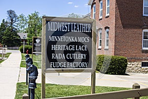 A wooden and black sign at the Amana Colonies