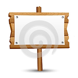 Wooden blank sign