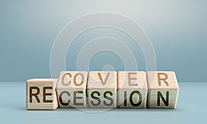 wooden block business recession recover text font financial debt depression crisis growth inflation