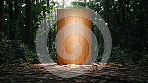 wooden block in forest