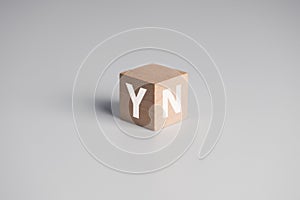 Wooden block Yes and No for customer satisfaction. customer satisfaction concept