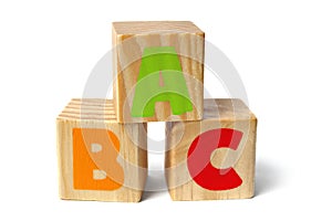 Wooden blocks with ABC letters