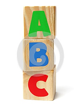 Wooden blocks with ABC letters