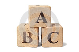 Wooden blocks with ABC letters