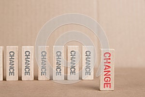 Wooden Blocks with Chance and Change Concept