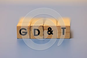 Wooden blocks with Geometric dimensioning and tolerancing text