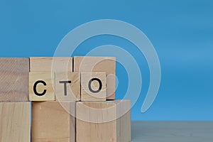 Wooden blocks with text CTO stands for Chief Technology Officer