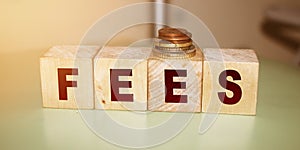 Wooden Blocks with the text: Fees. Taxation and penalties business accounting finacial concept