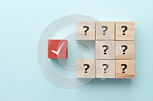 Wooden blocks tick questions vs solution