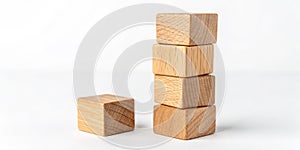 Wooden Blocks Vertical Stack and Single Cube