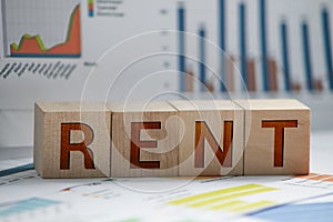 Wooden blocks with the word Rent