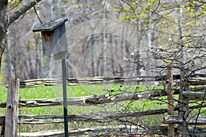 Wooden Bluebird Nesting Box Birdhouse