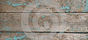 Wooden board background with peeling paint with empty space for your text or image