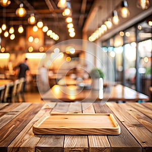 Wooden board empty table background photo