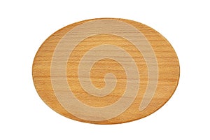 wooden board for the kitchen of an oval shape on a white background