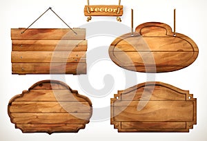 Wooden board, old wood vector set photo