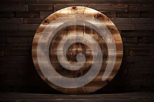 Wooden board with a target for throwing an axe and playing darts