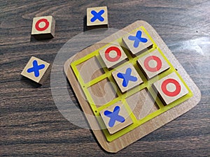 Wooden board of Tictac toe.