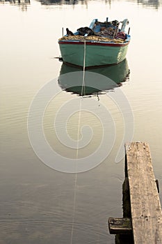 Wooden Boat Docked