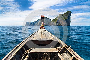 Wooden boat on Phi-Phi island, Thailand.