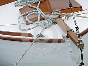Wooden boat prow