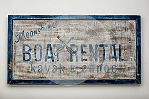 Wooden Boat Rental Sign