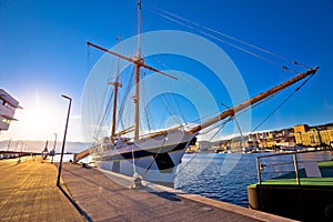 Wooden boat in Rijeka waterfront harbour