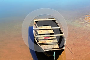 Wooden boat on the river