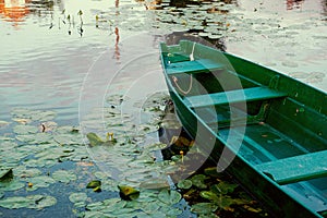 Wooden boat in a river