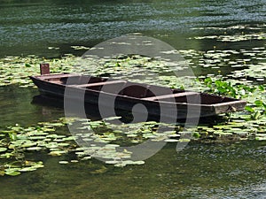 Wooden boat in the water