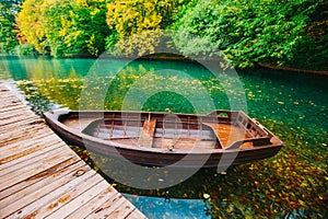 Wooden Boats, Plitvice Lakes in Croatia